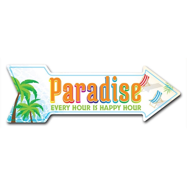 Paradise Arrow Decal Funny Home Decor 36in Wide